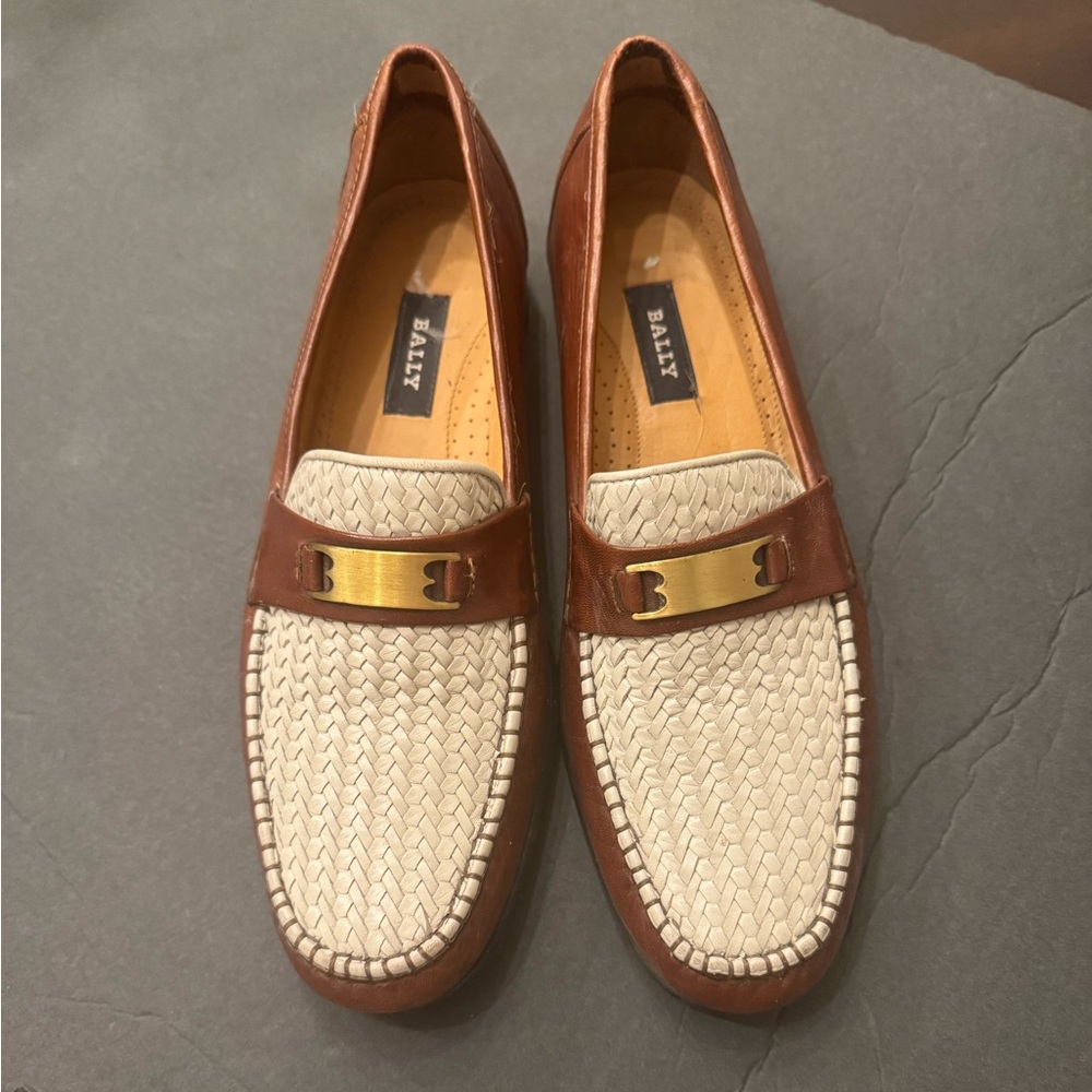 Brown Bally loafers size:10 made in Italy 🇮🇹